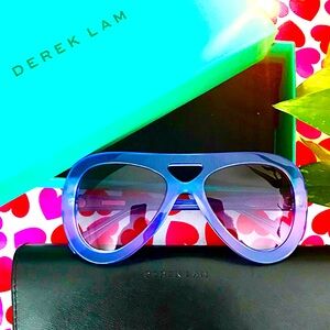 Derek Lam Designer Charlotte Aviator Sunglasses Iris, NIP